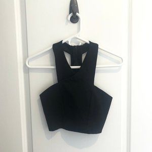 Express Black Crop Top - Zip back